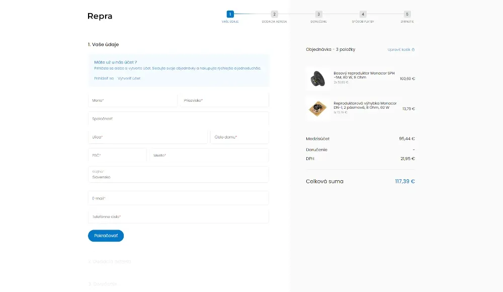 Order page