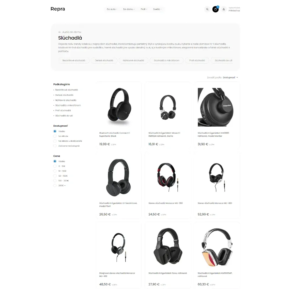 Category page